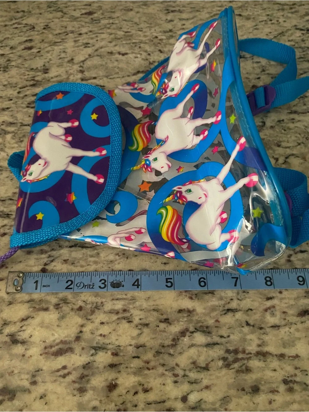 Vintage Lisa Frank Markie Unicorn mini backpack clear see through 90s y2k bag